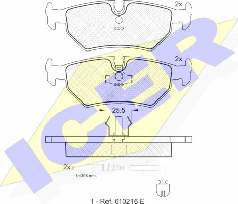 Icer 141087 - Тормозные колодки, дисковые, комплект autospares.lv