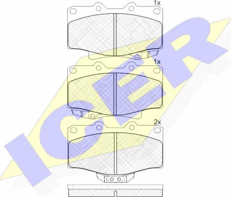 Icer 141025 - Тормозные колодки, дисковые, комплект autospares.lv