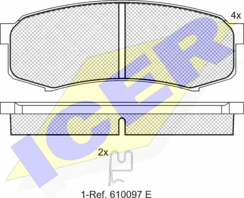 Icer 141027 - Тормозные колодки, дисковые, комплект autospares.lv