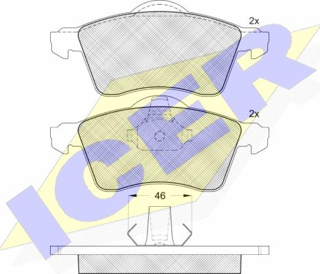 Icer 141166 - Тормозные колодки, дисковые, комплект autospares.lv