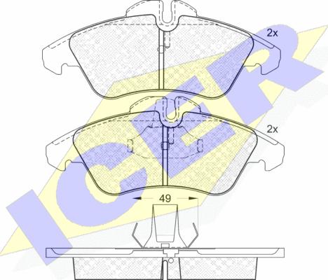 Icer 141104-046 - Тормозные колодки, дисковые, комплект autospares.lv