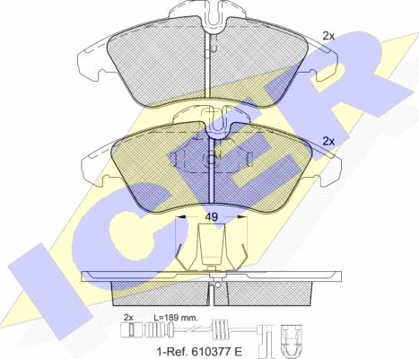 Icer 141104-203 - Тормозные колодки, дисковые, комплект autospares.lv