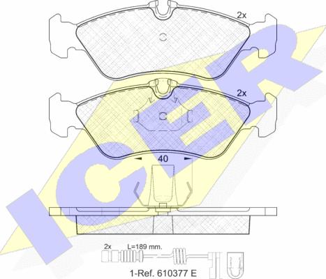 Icer 141103-203 - Тормозные колодки, дисковые, комплект autospares.lv