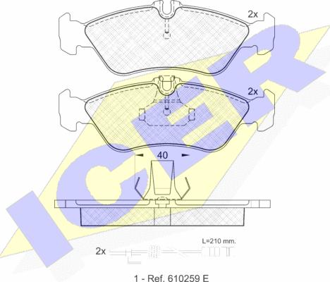 Icer 141103 - Тормозные колодки, дисковые, комплект autospares.lv