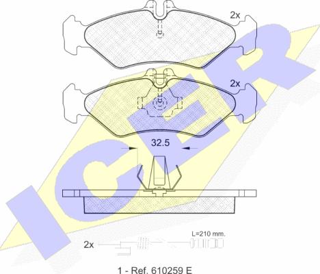 Icer 141102 - Тормозные колодки, дисковые, комплект autospares.lv