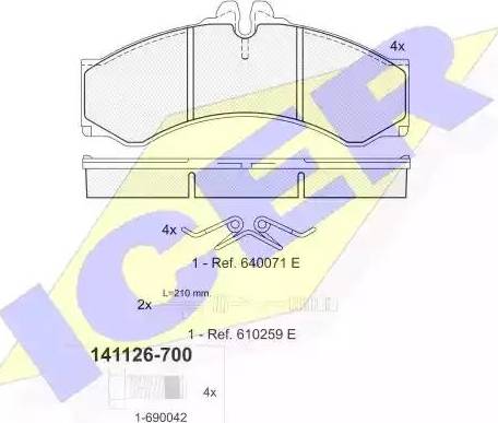 Icer 141126 - Тормозные колодки, дисковые, комплект autospares.lv