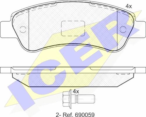 Icer 141804 - Тормозные колодки, дисковые, комплект autospares.lv