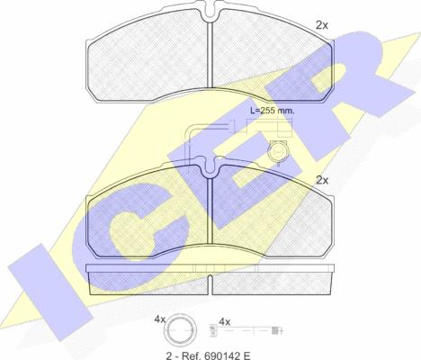 Icer 141889 - Тормозные колодки, дисковые, комплект autospares.lv