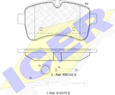 Icer 141837-203 - Тормозные колодки, дисковые, комплект autospares.lv