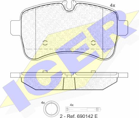 Icer 141837 - Тормозные колодки, дисковые, комплект autospares.lv