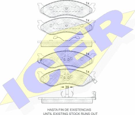 Icer 141397 - Тормозные колодки, дисковые, комплект autospares.lv