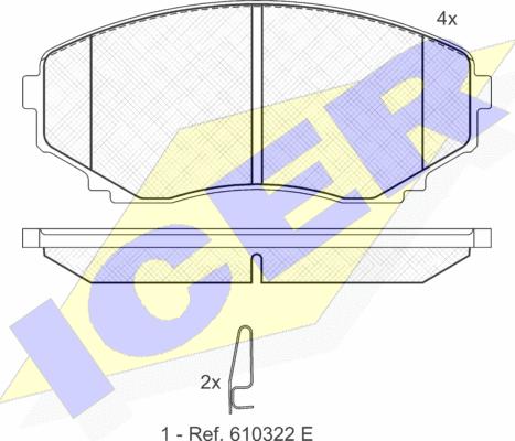 Icer 141345 - Тормозные колодки, дисковые, комплект autospares.lv