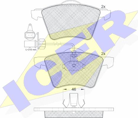 Icer 141350 - Тормозные колодки, дисковые, комплект autospares.lv