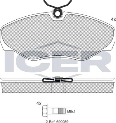 Icer 141315LM - Тормозные колодки, дисковые, комплект autospares.lv
