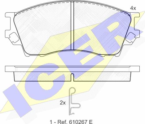 Icer 141337 - Тормозные колодки, дисковые, комплект autospares.lv