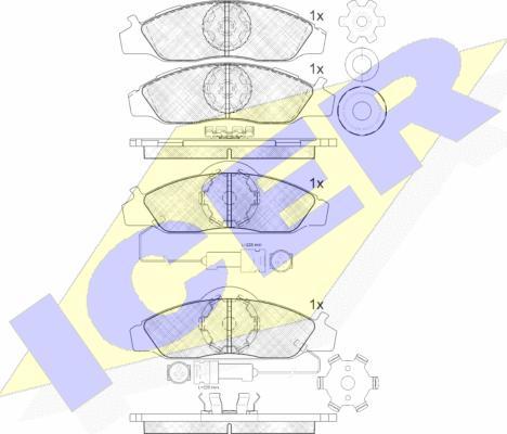 Icer 141237 - Тормозные колодки, дисковые, комплект autospares.lv