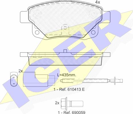 Icer 141794 - Тормозные колодки, дисковые, комплект autospares.lv