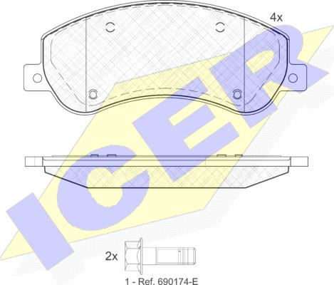 Icer 141793-204 - Тормозные колодки, дисковые, комплект autospares.lv