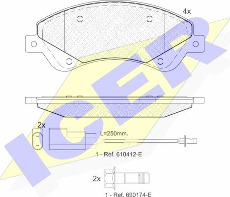 Icer 141792 - Тормозные колодки, дисковые, комплект autospares.lv