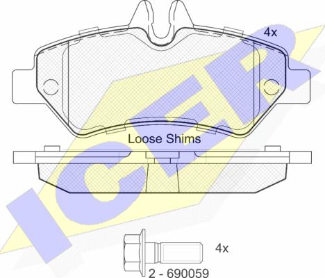 Icer 141787-204 - Тормозные колодки, дисковые, комплект autospares.lv