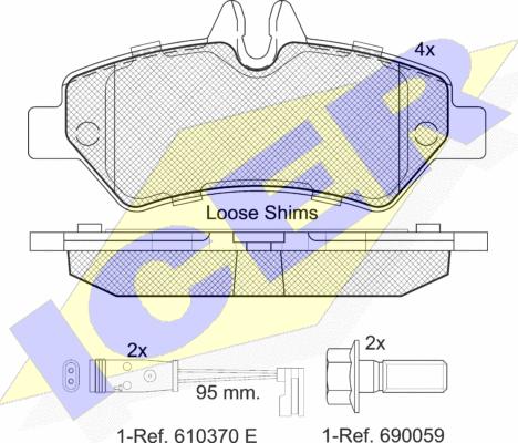 Icer 141787 - Тормозные колодки, дисковые, комплект autospares.lv