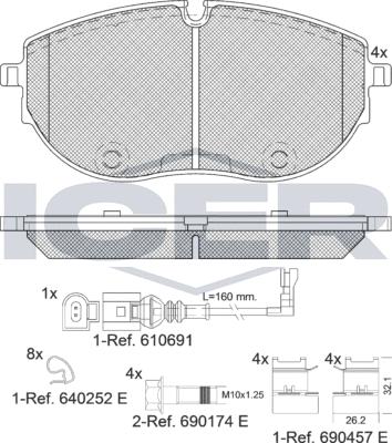 Icer 142401 - Тормозные колодки, дисковые, комплект autospares.lv