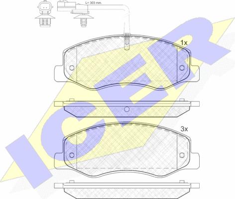 Icer 142000 - Тормозные колодки, дисковые, комплект autospares.lv