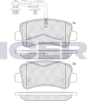 Icer 142001LM - Тормозные колодки, дисковые, комплект autospares.lv