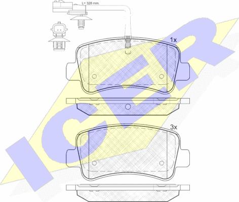 Icer 142001 - Тормозные колодки, дисковые, комплект autospares.lv