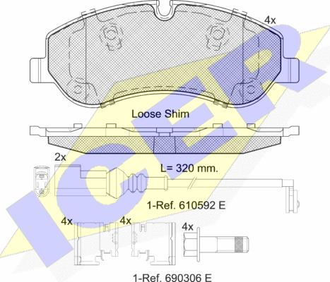 Icer 142119 - Тормозные колодки, дисковые, комплект autospares.lv