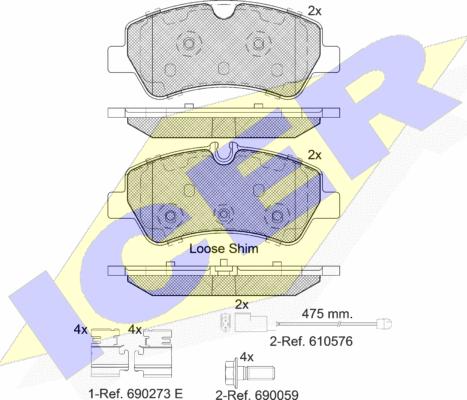 Icer 142116-203 - Тормозные колодки, дисковые, комплект autospares.lv