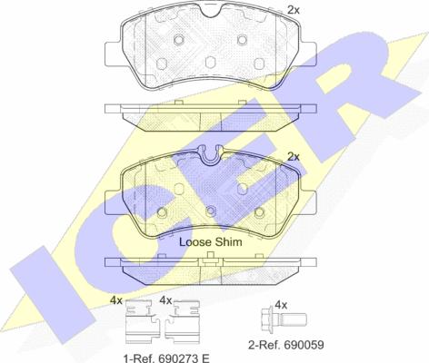 Icer 142116 - Тормозные колодки, дисковые, комплект autospares.lv