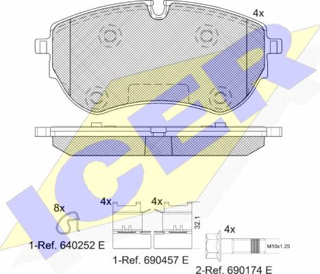 Icer 142319 - Тормозные колодки, дисковые, комплект autospares.lv