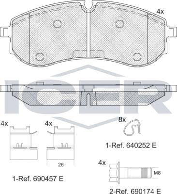 Icer 142381LM - Тормозные колодки, дисковые, комплект autospares.lv