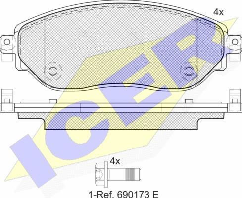 Icer 142219 - Тормозные колодки, дисковые, комплект autospares.lv