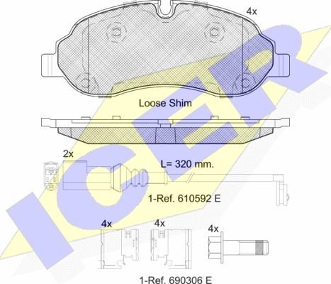 Icer 142217 - Тормозные колодки, дисковые, комплект autospares.lv