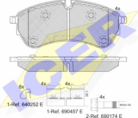 Icer 142284 - Тормозные колодки, дисковые, комплект autospares.lv