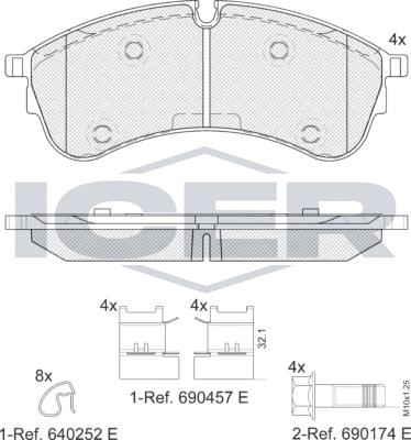 Icer 142283LM - Тормозные колодки, дисковые, комплект autospares.lv