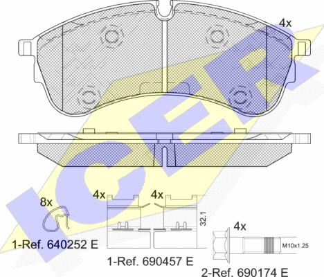 Icer 142283 - Тормозные колодки, дисковые, комплект autospares.lv