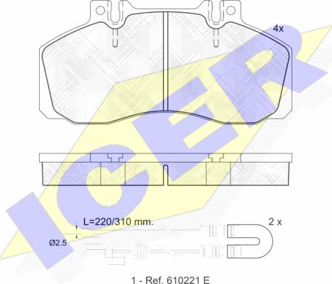 Icer 150722 - Тормозные колодки, дисковые, комплект autospares.lv