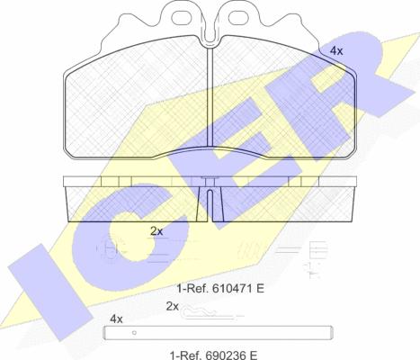 Icer 151958-117 - Тормозные колодки, дисковые, комплект autospares.lv