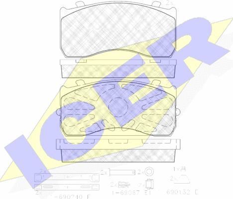 Icer 151404-202 - Тормозные колодки, дисковые, комплект autospares.lv