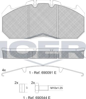 Icer 151405-066 - Тормозные колодки, дисковые, комплект autospares.lv