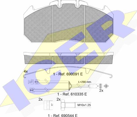 Icer 151405-120 - Тормозные колодки, дисковые, комплект autospares.lv