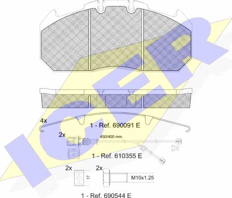 Icer 151405-122 - Тормозные колодки, дисковые, комплект autospares.lv