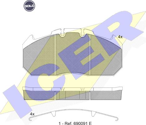 Icer 151405 G - Тормозные колодки, дисковые, комплект autospares.lv