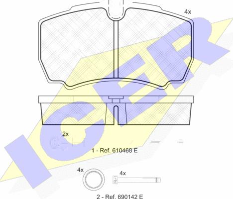 Icer 151640-117 - Тормозные колодки, дисковые, комплект autospares.lv