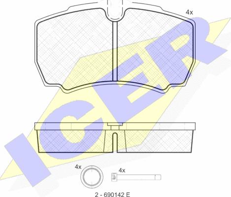 Icer 151640 - Тормозные колодки, дисковые, комплект autospares.lv