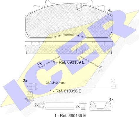 Icer 151623-124 - Тормозные колодки, дисковые, комплект autospares.lv