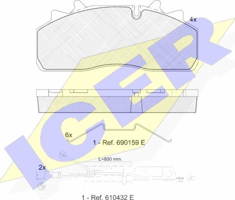 Icer 151623-225 - Тормозные колодки, дисковые, комплект autospares.lv